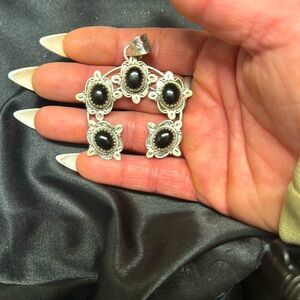 Sterling silver Black onyx naja